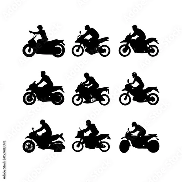 Obraz vector silhouettes of motorcycle