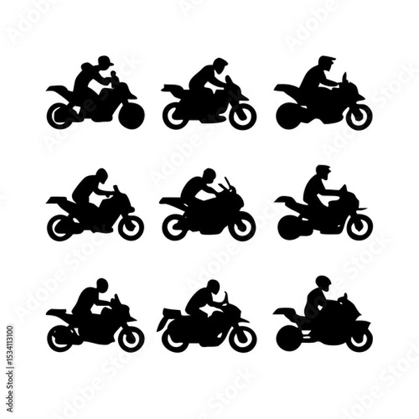 Obraz vector silhouettes of motorcycle