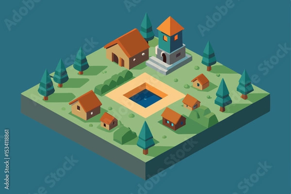 Fototapeta vector illustration of a house