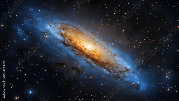 Fototapeta 4K Galaxy spiral background seamless loop galaxy exploration banner cosmic poster glittering galaxy wallpaper glowing milky way banner twinkling nebulas background