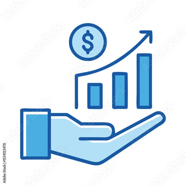Fototapeta Money income thin line icon set. Containing profit, financial analysis data, finance graph, growth, investment, chart, fund, payment, revenue, statistic, earnings, management. Vector illustration