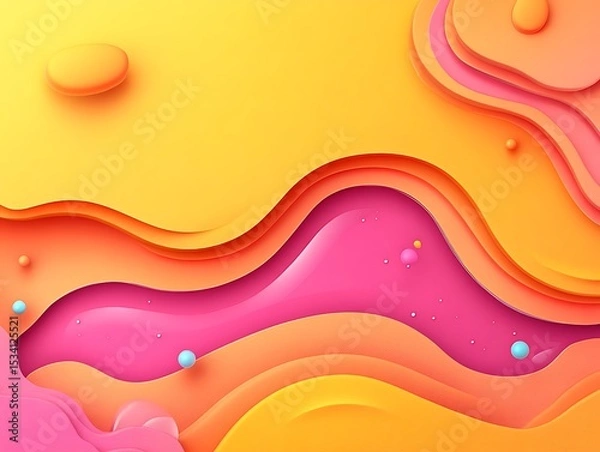 Fototapeta Abstract Multilayered Backdrop with Smooth, Wavy Edges and 3D Accents