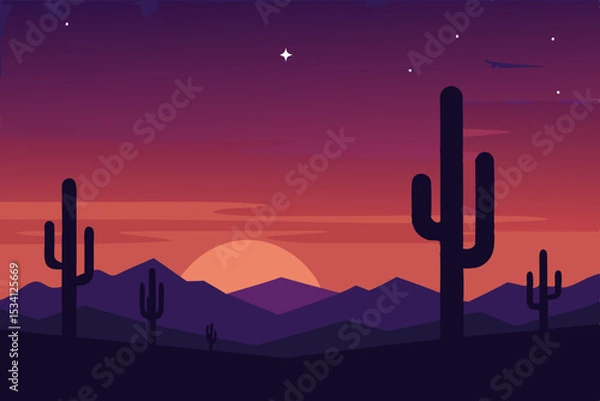 Obraz cactus at sunset