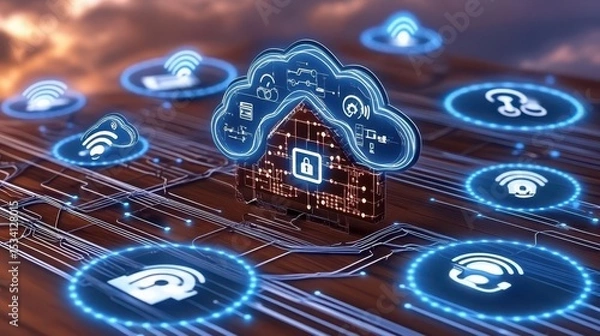 Fototapeta Smart Home Cloud Security: IoT Network Protection