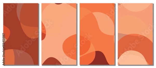 Fototapeta Abstract Wavy Set Background.