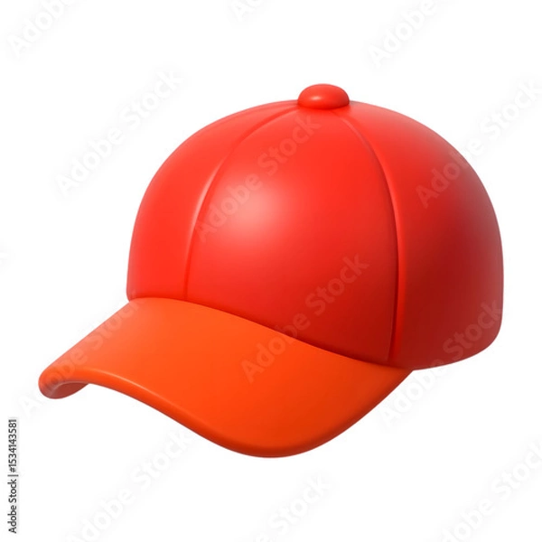 Obraz Red Baseball Cap, Classic Style, 3D Render
