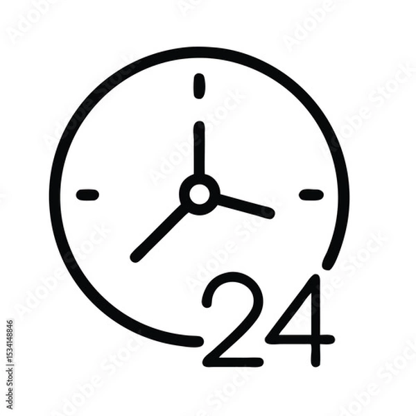 Obraz Customer Service and Support - Outline Icon Collection. Thin Line Set contains such Icons as Online Help, Helpdesk, Quick Response, Feedback and more. Simple web icons set. 