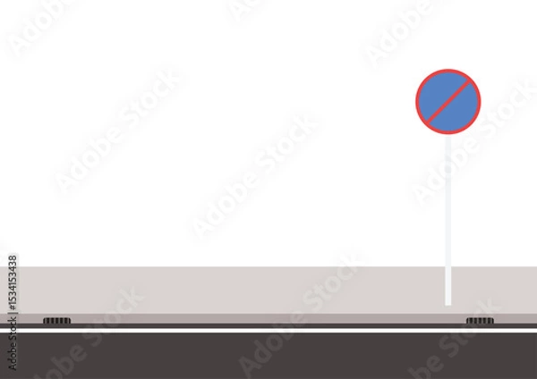 Fototapeta Roadside vector. wallpaper. free space for text. wallpaper. copy space. blank. stop sign.