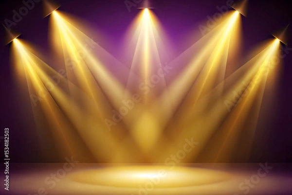 Fototapeta Dark Gradient Backdrop with Colorful Torch Light & Smoky Atmosphere