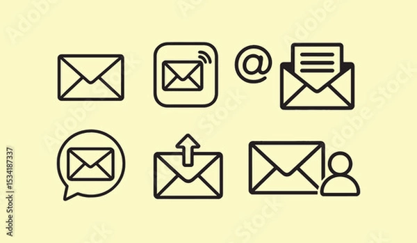 Fototapeta Email Icons Vector EPS Illustrations for Websites and Apps