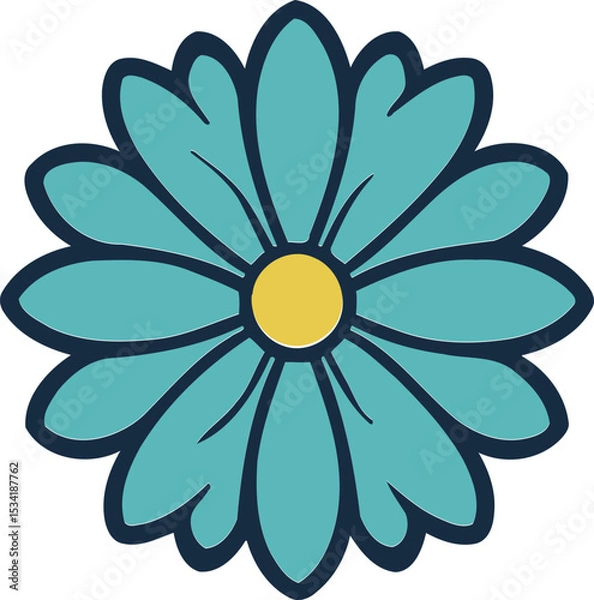 Obraz Teal Daisy Flower Vector Illustration EPS