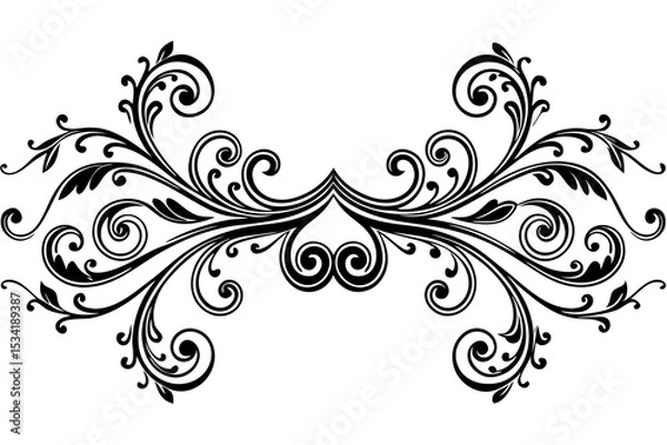 Fototapeta Classic Scroll Divider with Decorative Vintage Flair Elements