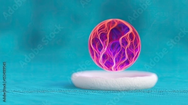 Fototapeta Glowing Orb Splitting into Multiple Dreamscapes