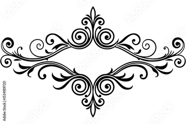 Fototapeta Old Style Divider with Artistic Line Embellishments