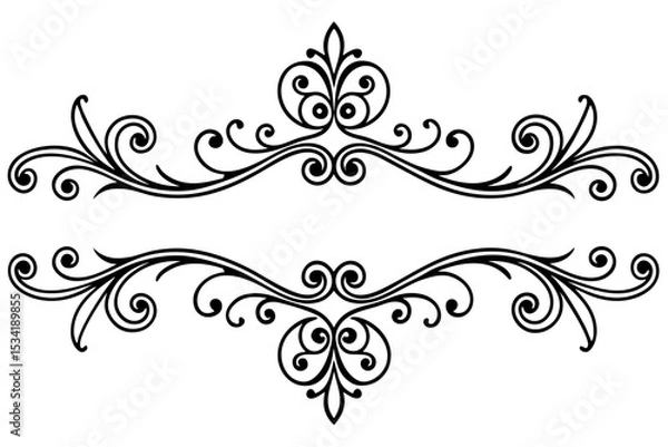 Fototapeta Flourished Divider Line with Ornamental Swirl Appeal