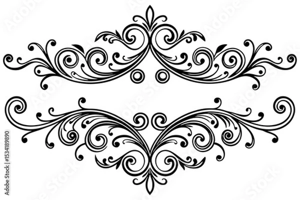 Fototapeta Sophisticated Divider with Classic Scroll Artwork