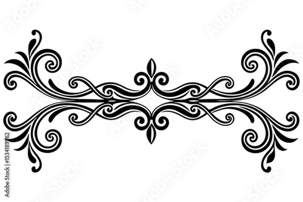 Fototapeta Ornate Vintage Divider with Elegant Scroll and Swirl Design