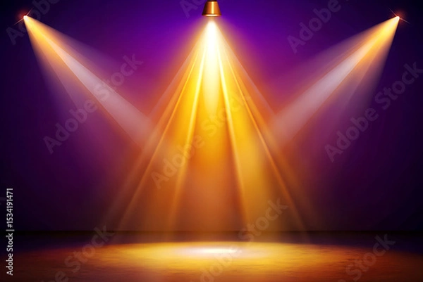 Fototapeta Dark Gradient Backdrop with Colorful Torch Light & Smoky Atmosphere
