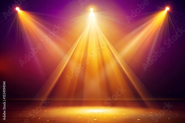 Fototapeta Dark Gradient Backdrop with Colorful Torch Light & Smoky Atmosphere