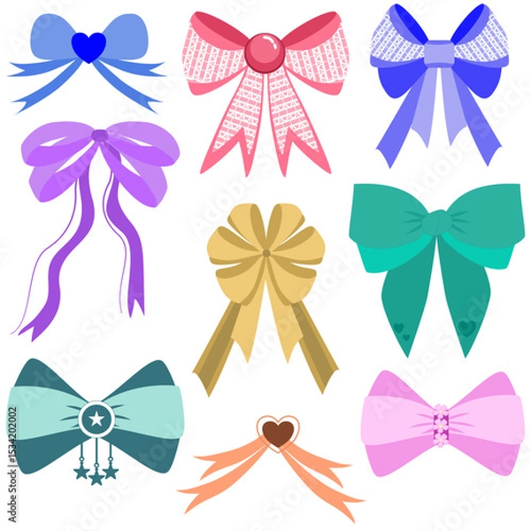 Obraz elegant vintage ribbon bow collection