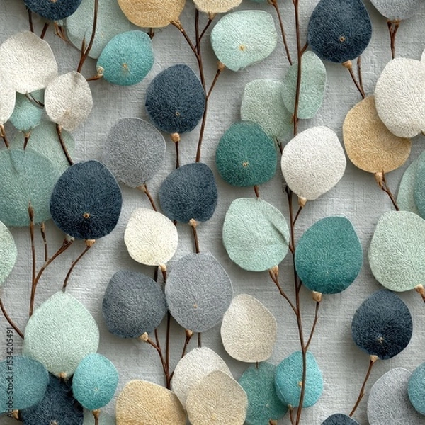 Obraz Delicate Abstract Shapes in Soft Colors on Textured Background