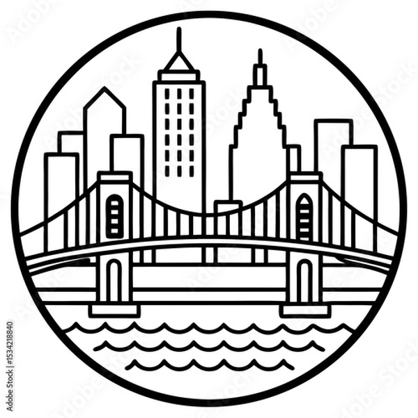 Obraz Brooklyn line art vector