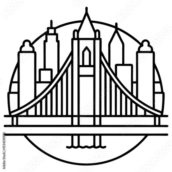 Fototapeta Brooklyn line art vector