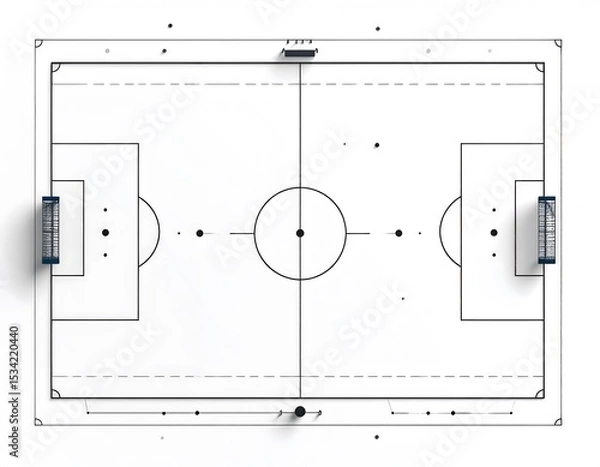 Obraz Soccer field project showing game strategy and tactics