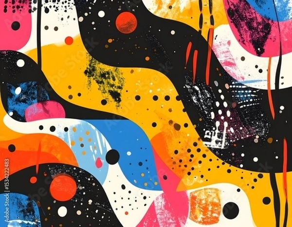 Obraz Colorful abstract background mixing various shapes and textures