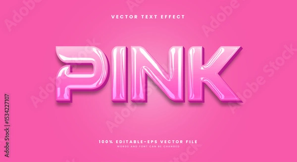 Obraz Pink Chrome Style 3d editable text effect template