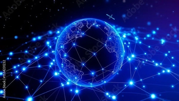 Fototapeta Global Network Connectivity A Visual Representation of Interconnected World