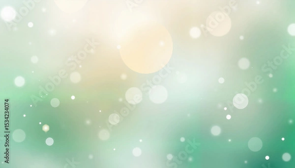 Fototapeta Soft light and bokeh on an abstract pearlescent green background, with space for text