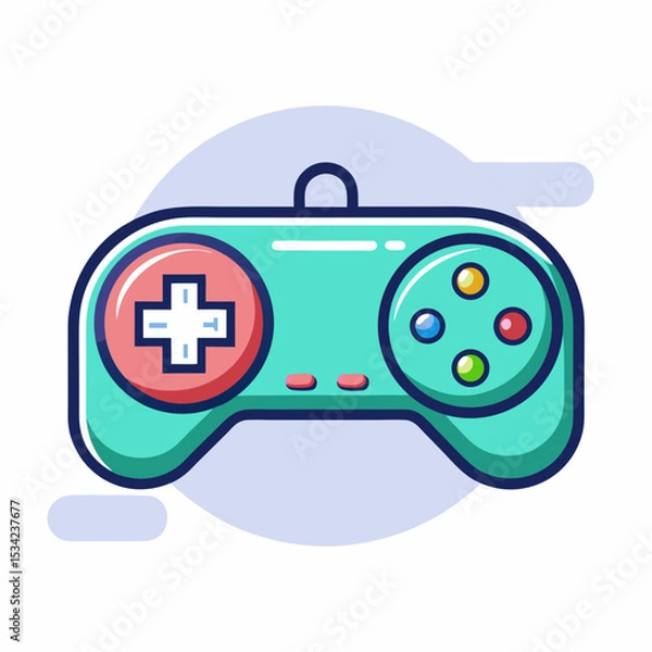 Obraz Flat Vector Illustration of a Game Controller / Gamepad