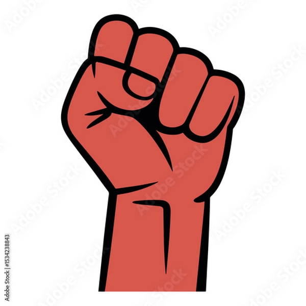 Fototapeta Raised Fist Symbol – Protest Power Freedom Icon Vector