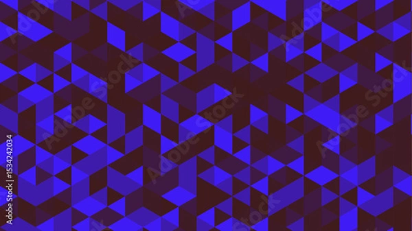 Fototapeta Abstract colorful seamless geometric pattern polygon mosaic vector background illustration. Modern geometric abstract seamless pattern vector background. Blue low poly background design.