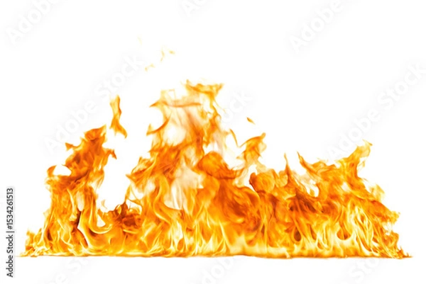 Fototapeta fire on a white background