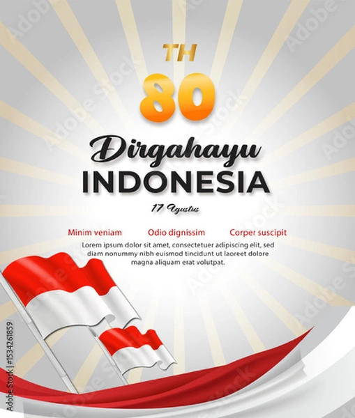 Fototapeta Indonesian Independence Day Banner Template