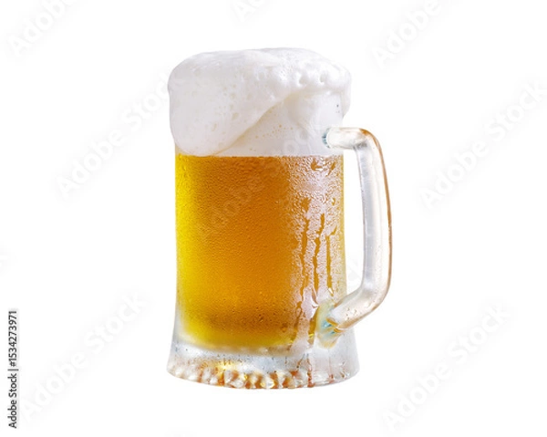 Fototapeta  cold mug of beer isolated on transparent background