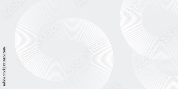 Obraz Abstract white glowing geometric lines on gray background. Modern shiny blue circle lines pattern.eps 10