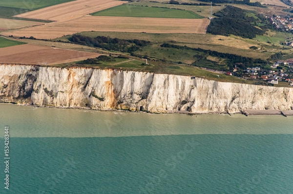 Fototapeta vue aérienne de falaise près de Dieppe en France