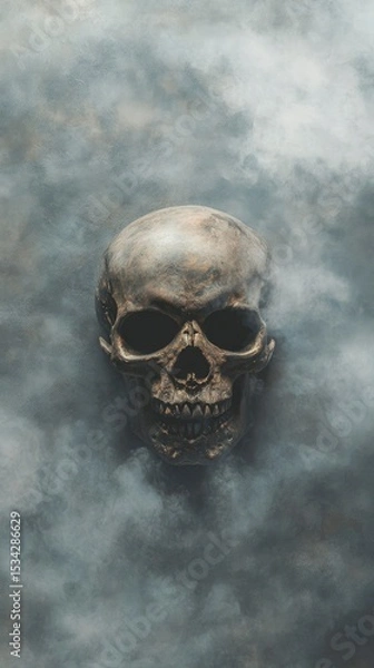 Fototapeta Ethereal Skull in Smoke A Mystical Still Life