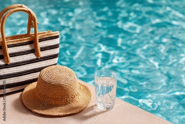 Obraz hat and drink near pool