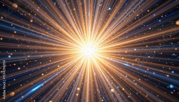 Fototapeta cosmic light burst in minimalist composition