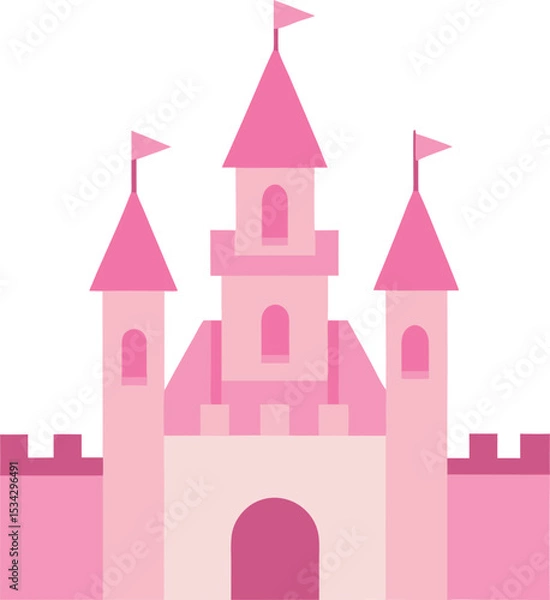 Obraz pink castle vector illustration