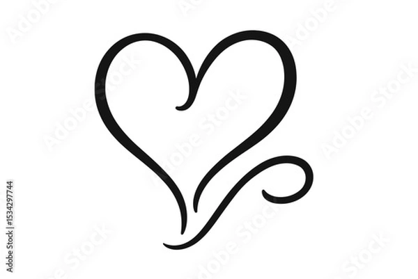 Fototapeta Heart shape illustration representing love and affection in a simple, elegant design for various applications