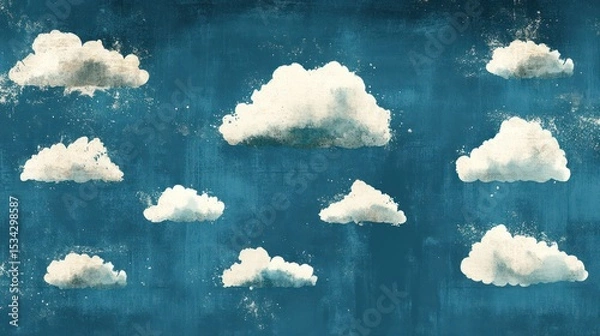 Fototapeta Clouds painted on a textured background