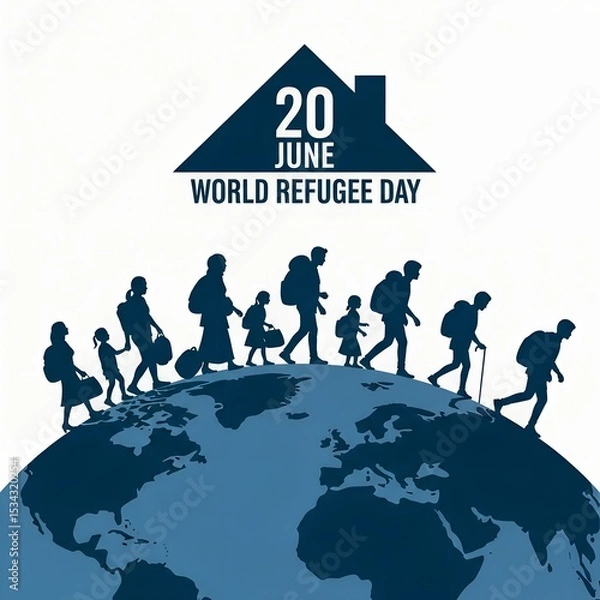 Obraz World Refugee Day A Visual Depiction of Global Migration and Displacement Emphasizing Hope and Resilience