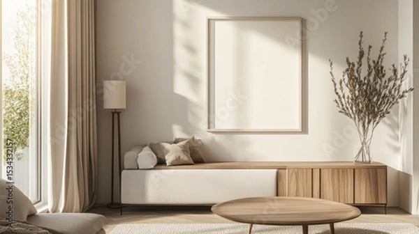 Fototapeta Minimalist living room interior design (1)