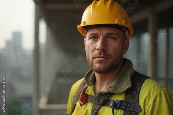 Fototapeta portrait of a construction worker