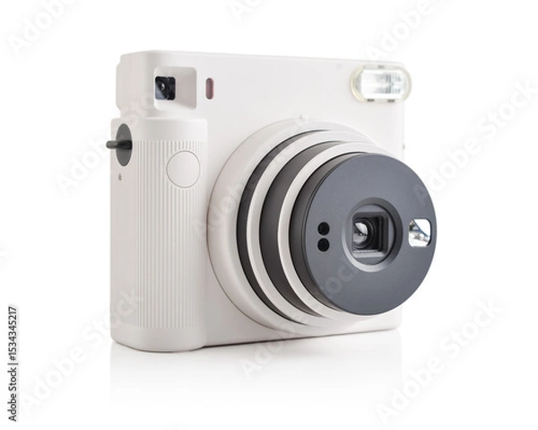 Fototapeta White retro  instant camera isolated on white